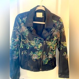 Mustard Seed vegan leather moto jacket. Size small